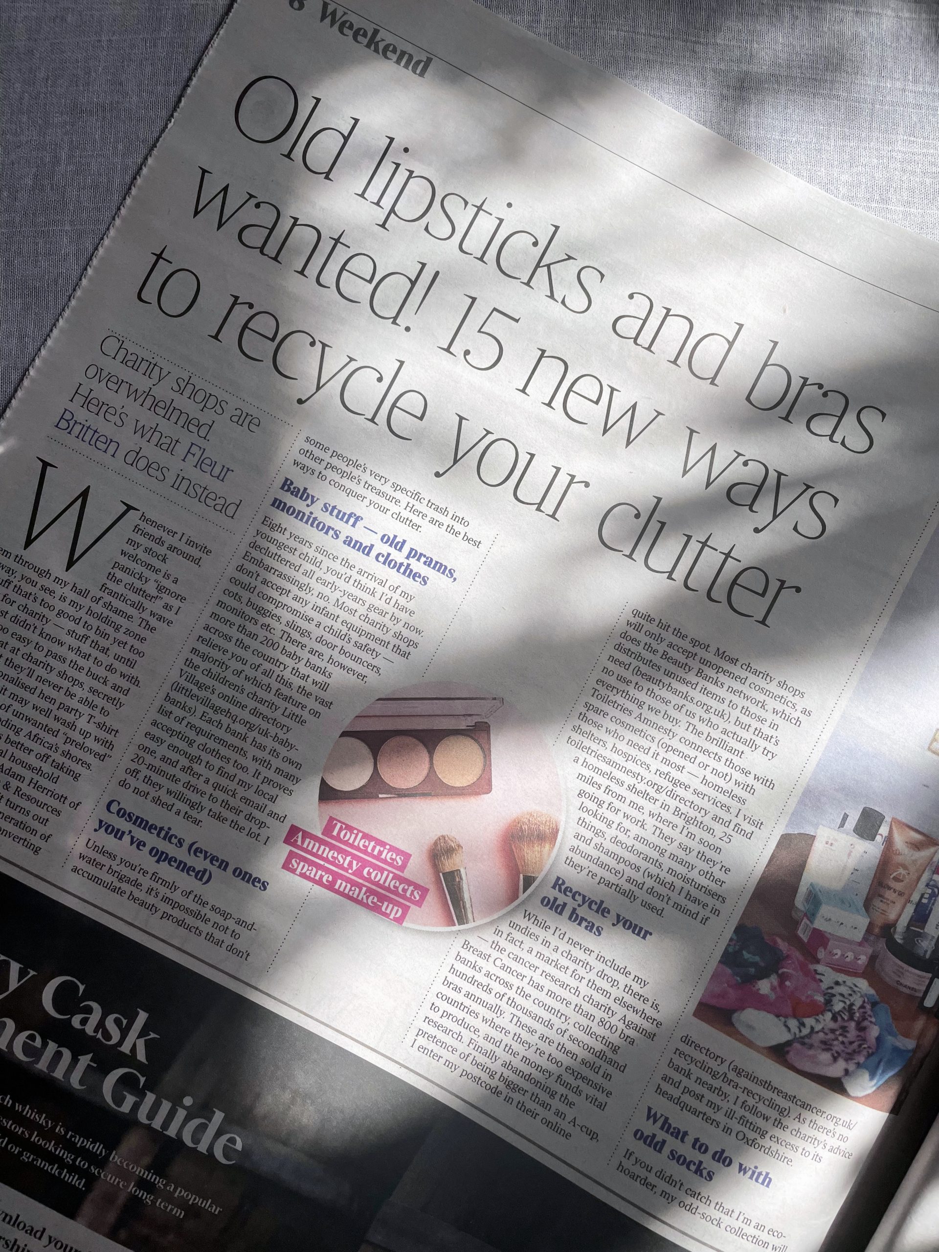 FEATURE: Lipsticks and Bras Wanted! 15 New Ways to Recycle Your Clutter -  The Times - Toiletries Amnesty
